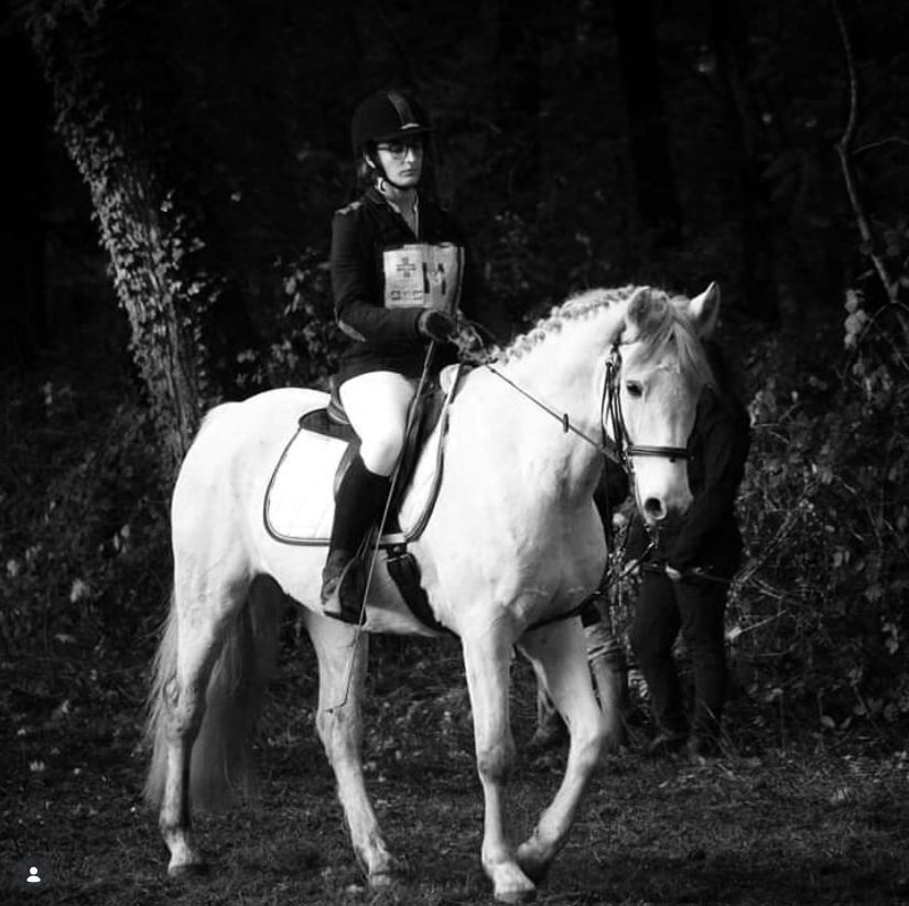 Camille et Bing en sortie CCE en novembre 2018 sur l'épreuve de dressage
